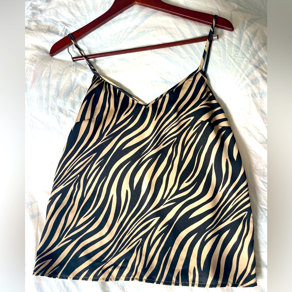 J.CREW- SILK Animal print tank top